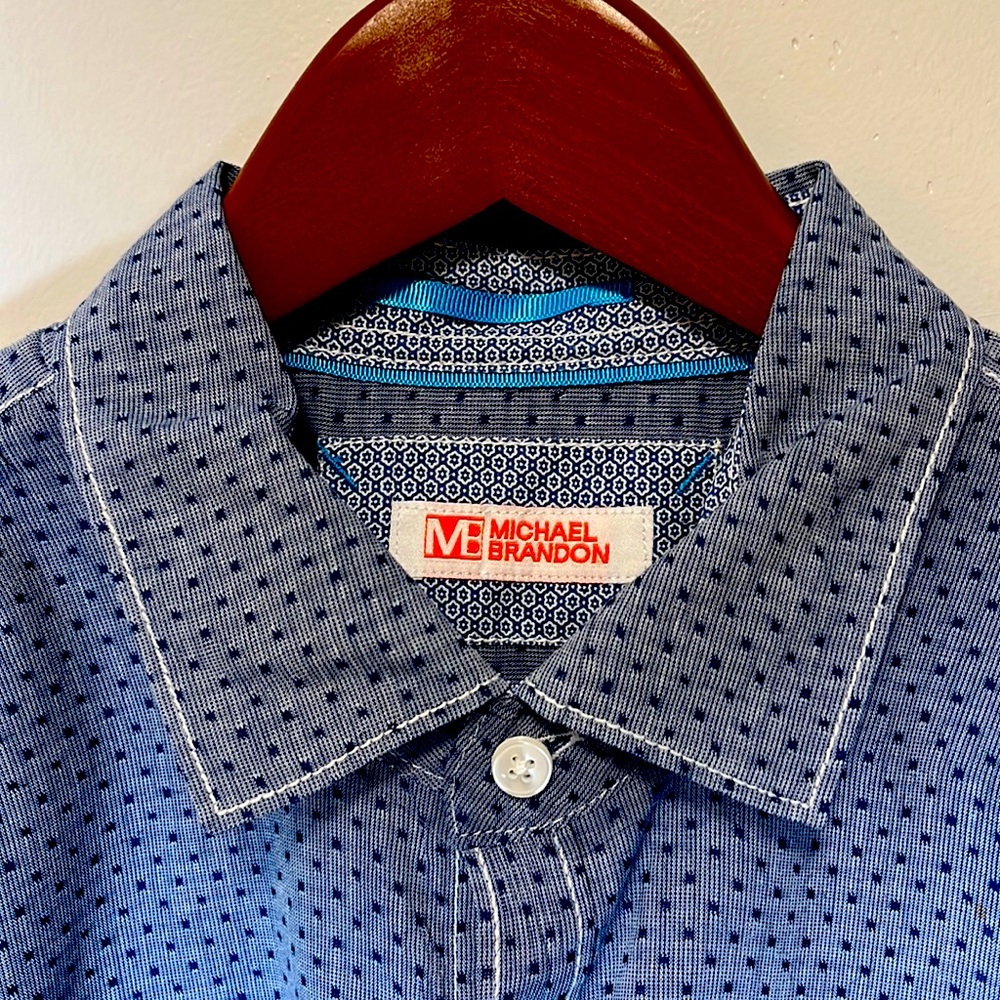 Michael Brandon Button down Blue shirt nwot